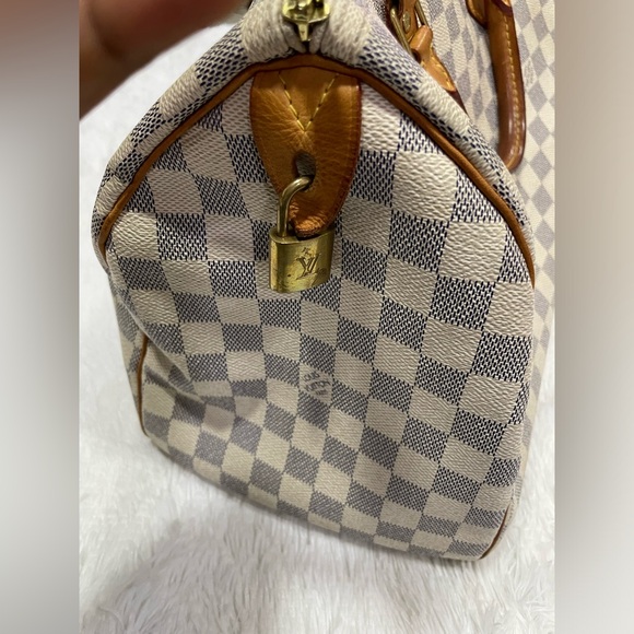 Louis Vuitton Speedy 30 Damier Azur Boston Back Checkered Pattern. Made in USA - Picture 14 of 17